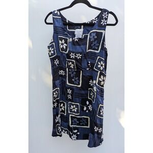 Jasmine Rose Floral Blue  Dress/Sz M Vintage Dress NWOT